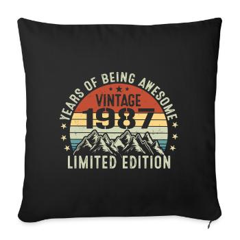 Gift to Celebrate Your Birth Year 1987 - Sofa pillowcase 17,3'' x 17,3'' (45 x 45 cm) - black - Front