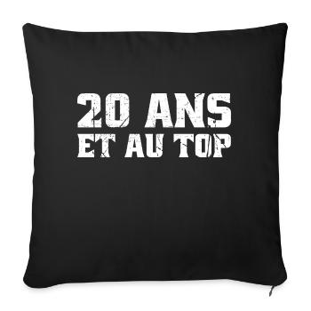 20 ans Top 20ème ANNIVERSAIRE Vintage né en 2005 - Housse de coussin décorative 45 x 45 cm - noir - Devant