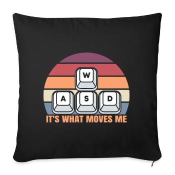 WASD It s What Moves Me - Sofa pillowcase 17,3'' x 17,3'' (45 x 45 cm) - black - Front