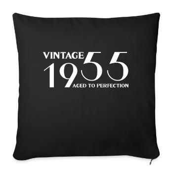Vintage 1955 aged to perfection - Sofa pillowcase 17,3'' x 17,3'' (45 x 45 cm) - black - Front