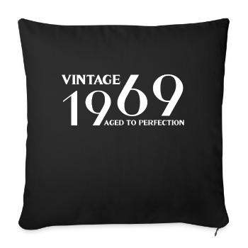 Vintage 1969 aged to perfection - Housse de coussin décorative 45 x 45 cm - noir - Devant