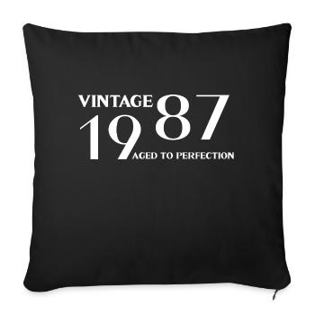 Vintage 1987 aged to perfection - Sofa pillowcase 17,3'' x 17,3'' (45 x 45 cm) - black - Front