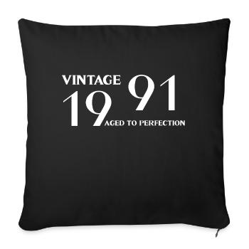 Vintage 1991 aged to perfection - Housse de coussin décorative 45 x 45 cm - noir - Devant