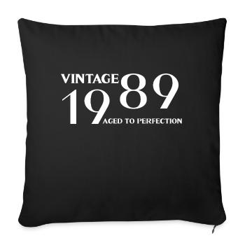 Vintage 1989 aged to perfection - Housse de coussin décorative 45 x 45 cm - noir - Devant