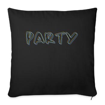 Party #party, Party tshirt - Sofa pillowcase 17,3'' x 17,3'' (45 x 45 cm) - black - Front