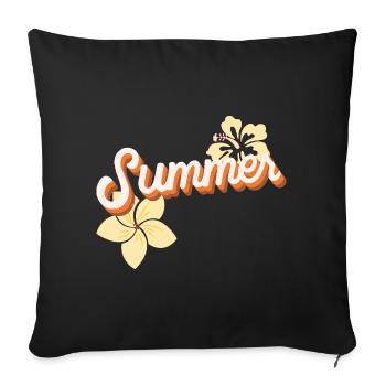 Summer Vibes – Blumenliebe & Sonnenschein - Sofakissenbezug 45 x 45 cm - Schwarz - Vorne