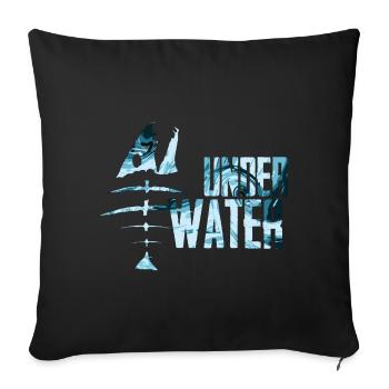 Underwater Sea Fish Motif - Sofa pillowcase 17,3'' x 17,3'' (45 x 45 cm) - black - Front