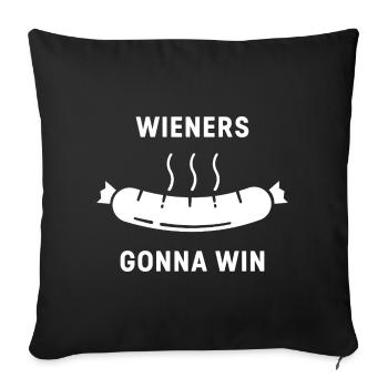 Les saucisses fumées vont gagner | Saucisse BBQ - Housse de coussin décorative 45 x 45 cm - noir - Devant