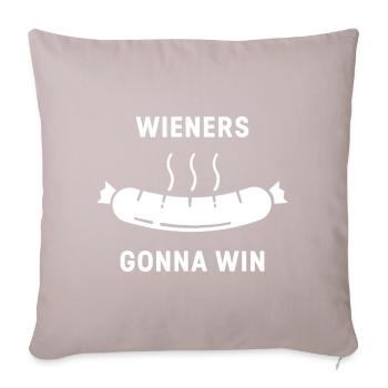 Wieners Gonna Win | BBQ Sausage - Sofa pillowcase 17,3'' x 17,3'' (45 x 45 cm) - light taupe - Front