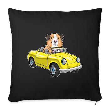 Guinea pig car - Sofa pillowcase 17,3'' x 17,3'' (45 x 45 cm) - black - Front