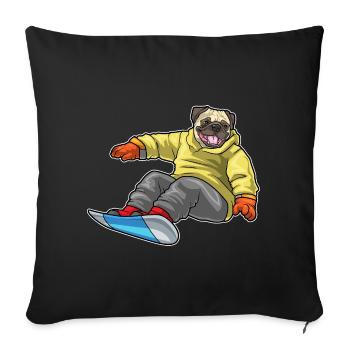 Carlin Snowboarder Snowboard - Housse de coussin décorative 45 x 45 cm - noir - Devant