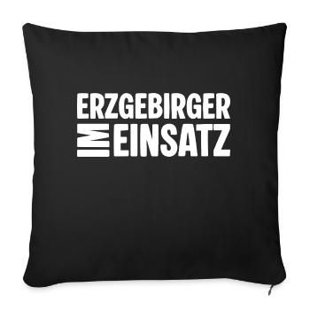 Erzgebirger im Einsatz - Sofakissenbezug 45 x 45 cm - Schwarz - Vorne