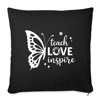 Motif papillon stimulant avec un texte inspirant - Housse de coussin décorative 45 x 45 cm - noir - Devant