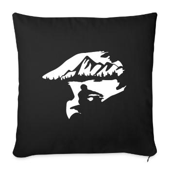 Majestic Mountain Landscape Silhouette - Sofa pillowcase 17,3'' x 17,3'' (45 x 45 cm) - black - Front