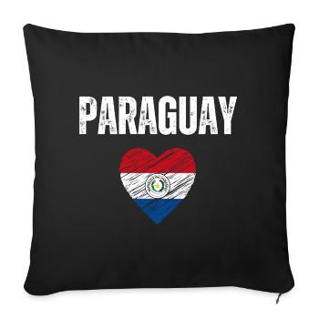 I love Paraguay, flag of Paraguay - Sofa pillowcase 17,3'' x 17,3'' (45 x 45 cm) - black - Front