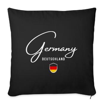 Allemagne, design minimaliste élégant - Housse de coussin décorative 45 x 45 cm - noir - Devant