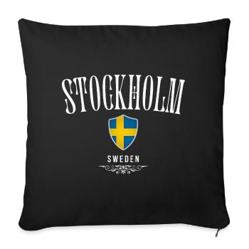 Stockholm, Suède, design minimaliste élégant - Housse de coussin décorative 45 x 45 cm - noir - Devant