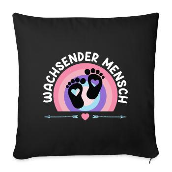 Expectant mother GROWING HUMAN Funny - Sofa pillowcase 17,3'' x 17,3'' (45 x 45 cm) - black - Front