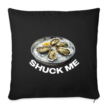Huîtres fourrées au citron - Housse de coussin décorative 45 x 45 cm - noir - Devant