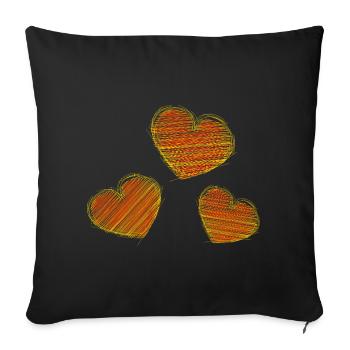 HEART. COUPLE. VALENTINE'S DAY. JUST MARRIED. Bachelorette party. - Sofa pillowcase 17,3'' x 17,3'' (45 x 45 cm) - black - Front