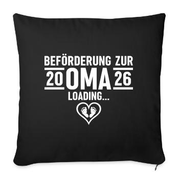 Beförderung zur Oma 2026 - Werdende Großmutter - Sofakissenbezug 45 x 45 cm - Schwarz - Vorne