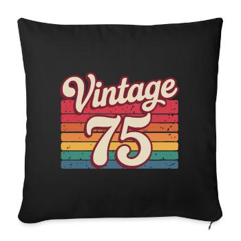 Vintage 75 Design Rétro Années 70 - Housse de coussin décorative 45 x 45 cm - noir - Devant