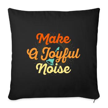 Chorale Instrument de musique Cloche à main Chorale - Housse de coussin décorative 45 x 45 cm - noir - Devant