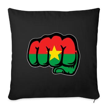 Drapeau du Burkina Faso Poing - Housse de coussin décorative 45 x 45 cm - noir - Devant