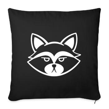 Grummeliger Waschbär Gesicht Schwarzweiß - Sofakissenbezug 45 x 45 cm - Schwarz - Vorne