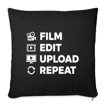 Video Editing Film Making Content Creator - Sofa pillowcase 17,3'' x 17,3'' (45 x 45 cm) - black - Front