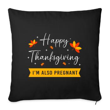Thanksgiving Gender Reveal Mom-to-be - Sofa pillowcase 17,3'' x 17,3'' (45 x 45 cm) - black - Front
