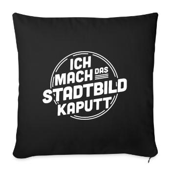 Je détruis le paysage urbain – Déclaration - Housse de coussin décorative 45 x 45 cm - noir - Devant
