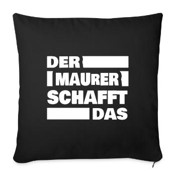 Bricklayer as work - Sofa pillowcase 17,3'' x 17,3'' (45 x 45 cm) - black - Front