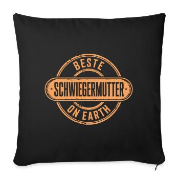 Meilleur cadeau de belle-mère - Housse de coussin décorative 45 x 45 cm - noir - Devant