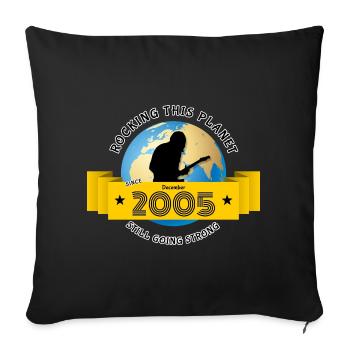 20ème anniversaire Secouer cette planète depuis 12/2005 - Housse de coussin décorative 45 x 45 cm - noir - Devant