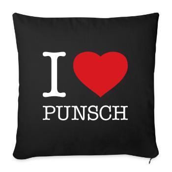 I love punch - Sofa pillowcase 17,3'' x 17,3'' (45 x 45 cm) - black - Front