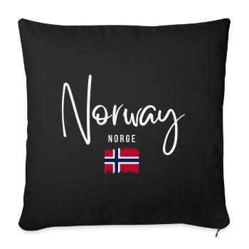 Proud Norwegian, born in Norway - Sofa pillowcase 17,3'' x 17,3'' (45 x 45 cm) - black - Front