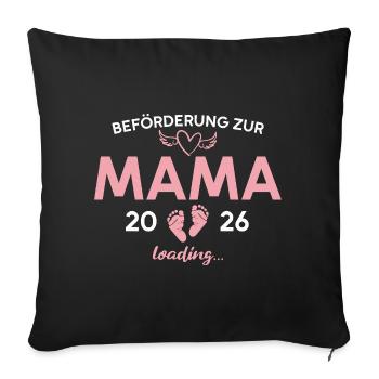 Mère 2026 Annonce de grossesse Maman - Housse de coussin décorative 45 x 45 cm - noir - Devant