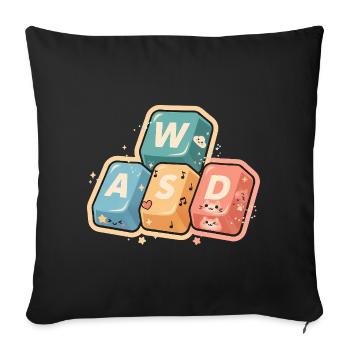 Kawaii WASD Gaming Gamer Cute Cute Gift - Sofa pillowcase 17,3'' x 17,3'' (45 x 45 cm) - black - Front