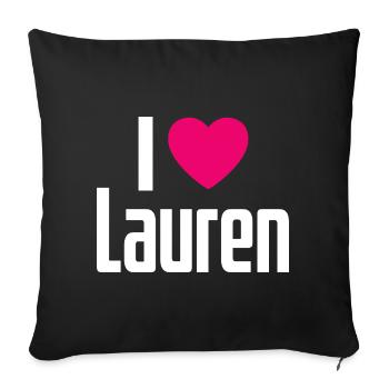 J’aime Lauren Coeur rose J’aime Lauren - Housse de coussin décorative 45 x 45 cm - noir - Devant