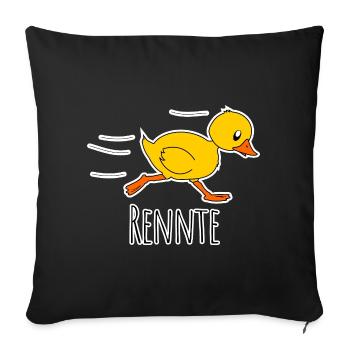 Course drôle pour joggeurs et marathon - Housse de coussin décorative 45 x 45 cm - noir - Devant
