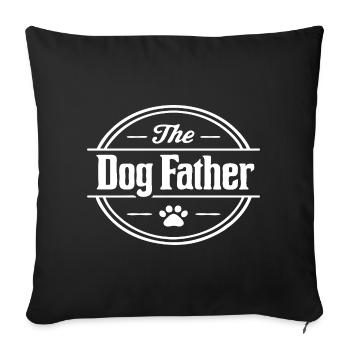 The Dog Father Badge with Paw Graphic - Sofa pillowcase 17,3'' x 17,3'' (45 x 45 cm) - black - Front