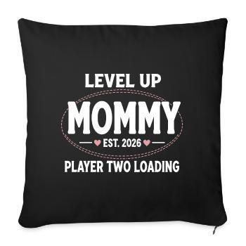 Level Up Mommy Gamer Logo - Sofa pillowcase 17,3'' x 17,3'' (45 x 45 cm) - black - Front