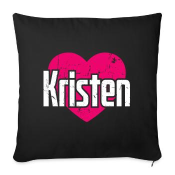 J’aime Kristen Pink Heart J’aime Kristen - Housse de coussin décorative 45 x 45 cm - noir - Devant