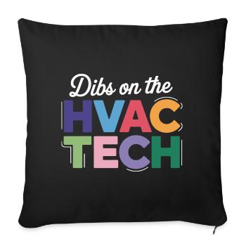 Funny HVAC Technician Saying Repair Expert - Sofa pillowcase 17,3'' x 17,3'' (45 x 45 cm) - black - Front