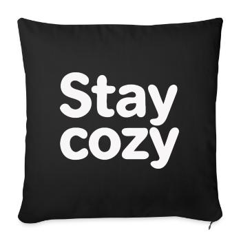Stay Cozy: Playful Bubble Typography - Sofa pillowcase 17,3'' x 17,3'' (45 x 45 cm) - black - Front