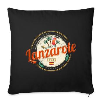 Lanzarote Canary Islands Spain Vintage Souvenir - Sofakissenbezug 45 x 45 cm - Schwarz - Vorne