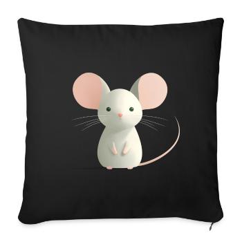 mouse - Sofa pillowcase 17,3'' x 17,3'' (45 x 45 cm) - black - Front