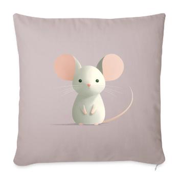 Maus - Sofakissenbezug 45 x 45 cm - helles Taupe - Vorne