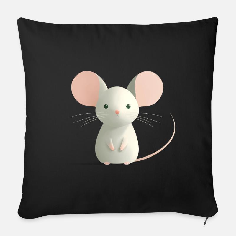 Maus - Sofakissenbezug 45 x 45 cm - Schwarz